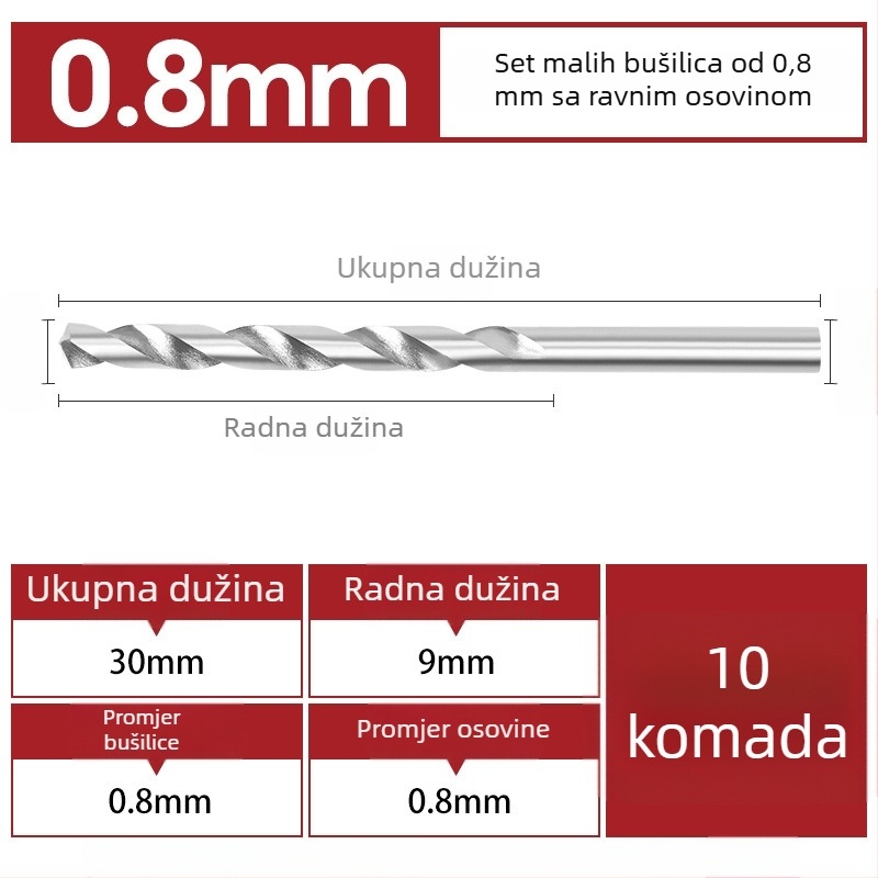 Vijčano svrdlo za električnu brusilicu – sadrži kobalt, prav osi, mikro-precizno bušenje rupa za narukvice i Buddha perle. Marka: Airui shield