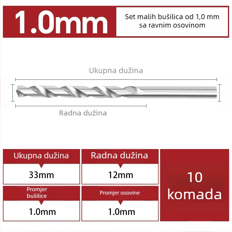 Vijčano svrdlo za električnu brusilicu – sadrži kobalt, prav osi, mikro-precizno bušenje rupa za narukvice i Buddha perle. Marka: Airui shield