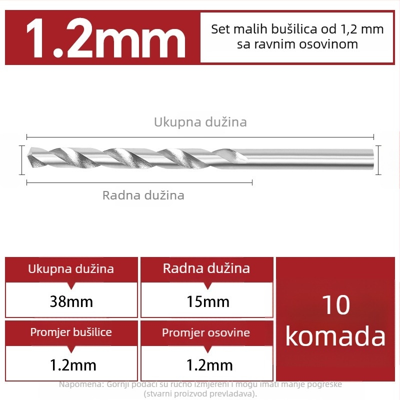 Vijčano svrdlo za električnu brusilicu – sadrži kobalt, prav osi, mikro-precizno bušenje rupa za narukvice i Buddha perle. Marka: Airui shield