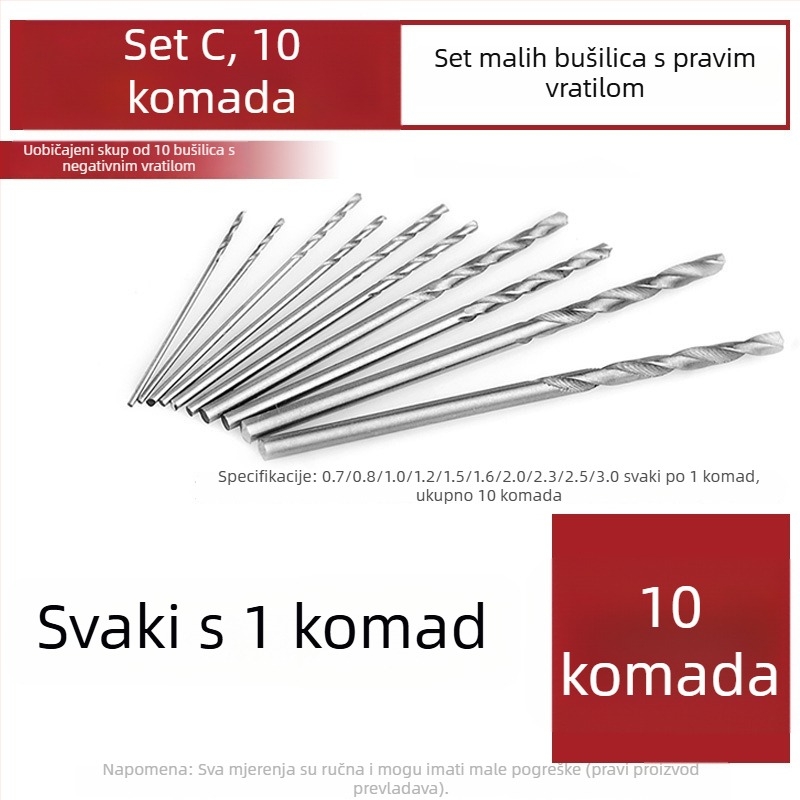 Vijčano svrdlo za električnu brusilicu – sadrži kobalt, prav osi, mikro-precizno bušenje rupa za narukvice i Buddha perle. Marka: Airui shield