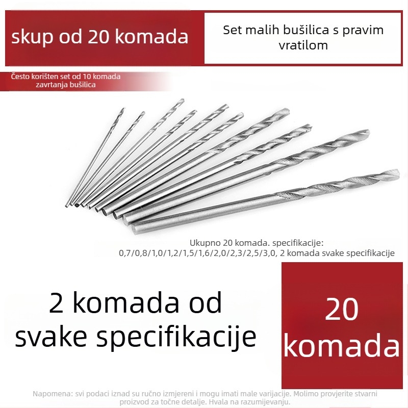 Vijčano svrdlo za električnu brusilicu – sadrži kobalt, prav osi, mikro-precizno bušenje rupa za narukvice i Buddha perle. Marka: Airui shield