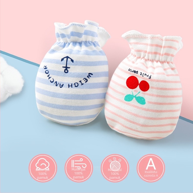 Set rukavica protiv ogrebotina za novorođenčad - 100% pamuk, prozračno, visoka elastičnost, uključuje navlake za stopala, unisex, sve sezone