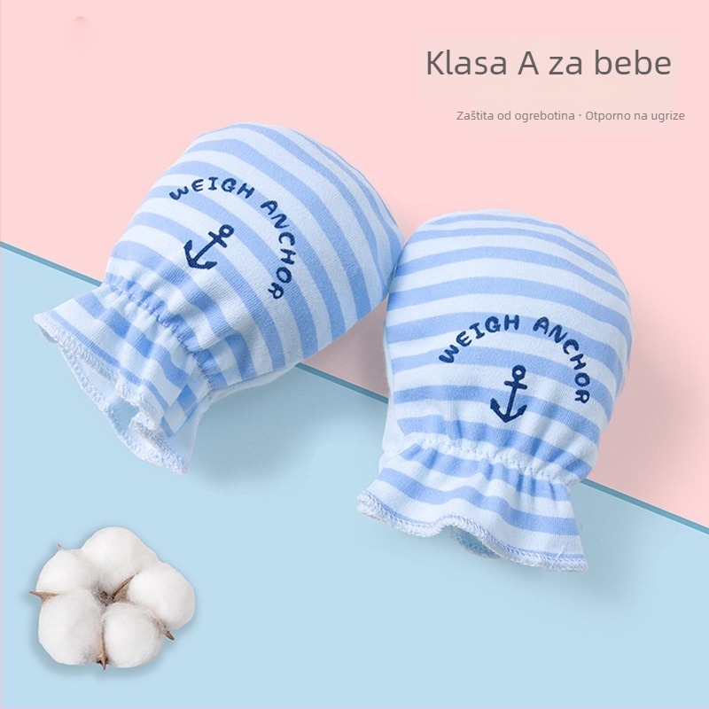 Set rukavica protiv ogrebotina za novorođenčad - 100% pamuk, prozračno, visoka elastičnost, uključuje navlake za stopala, unisex, sve sezone