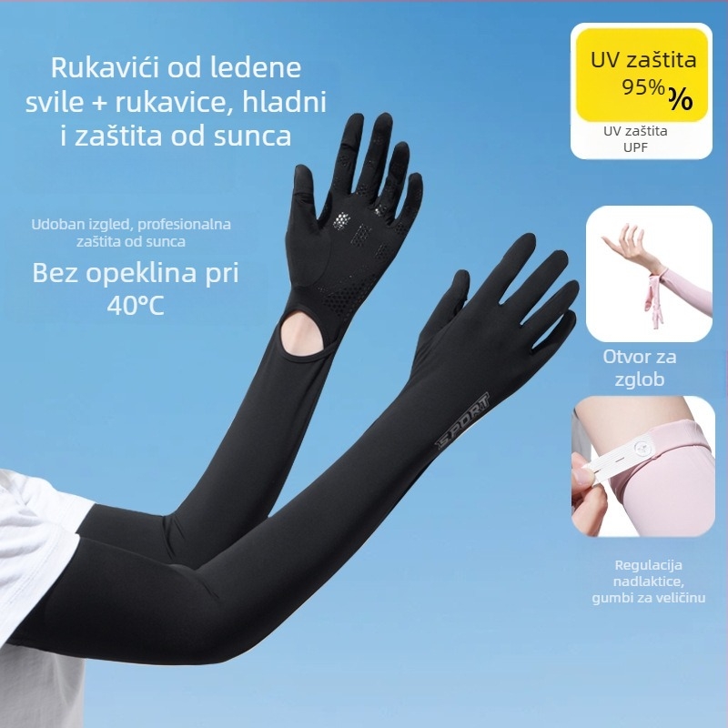 Ženske produžene rukave od ledenog satena s UV zaštitom, za vožnju i biciklizam