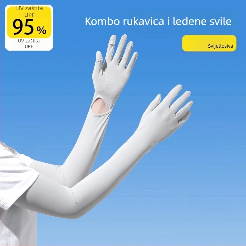 Ženske produžene rukave od ledenog satena s UV zaštitom, za vožnju i biciklizam