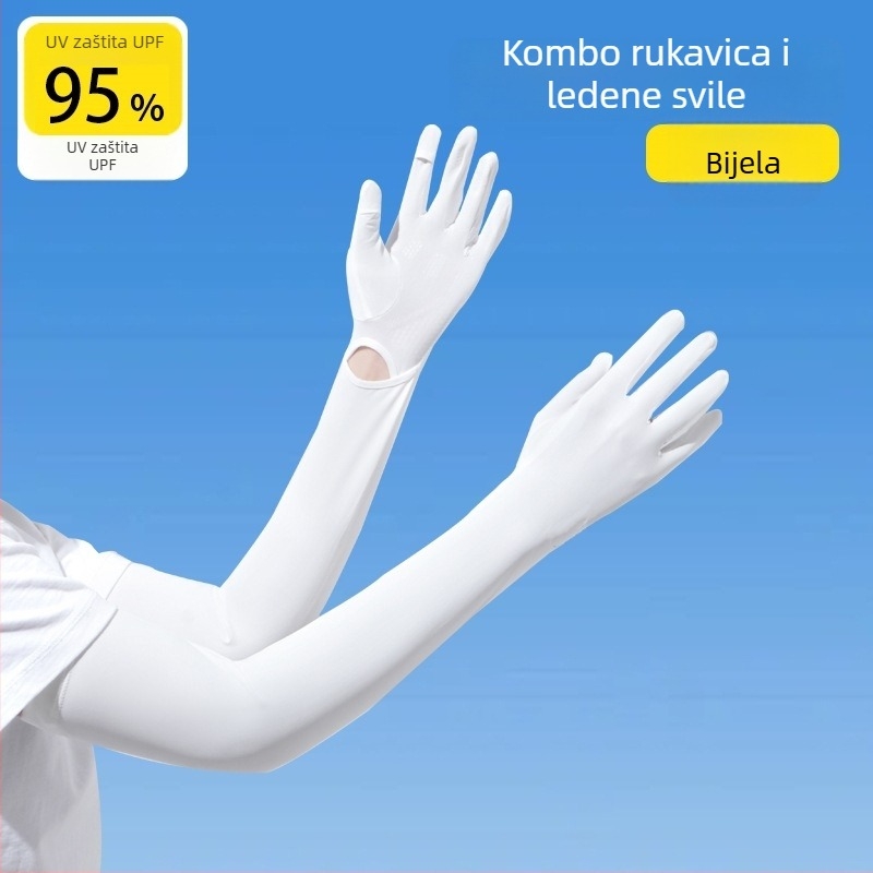 Ženske produžene rukave od ledenog satena s UV zaštitom, za vožnju i biciklizam