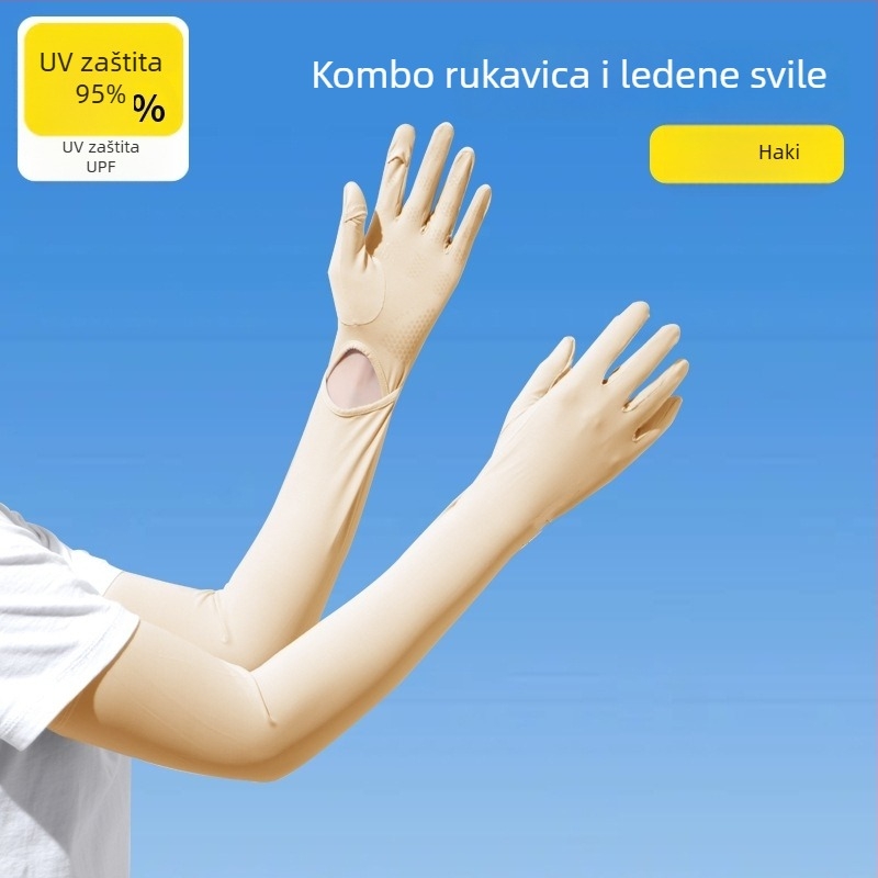 Ženske produžene rukave od ledenog satena s UV zaštitom, za vožnju i biciklizam