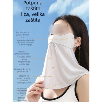 360° ledeno-svilena zaštitna maska za lice za žene, potpuna zaštita lica, zaštita vrata i lica za vožnju