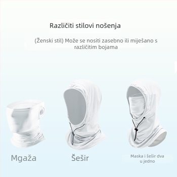 Ljetna kapuljača za biciklizam s potpuno pokrivenim licem i zaštitom vrata (prozračna, UV zaštita, ultra lagana, sjenčanje, Ice Silk tkanina)