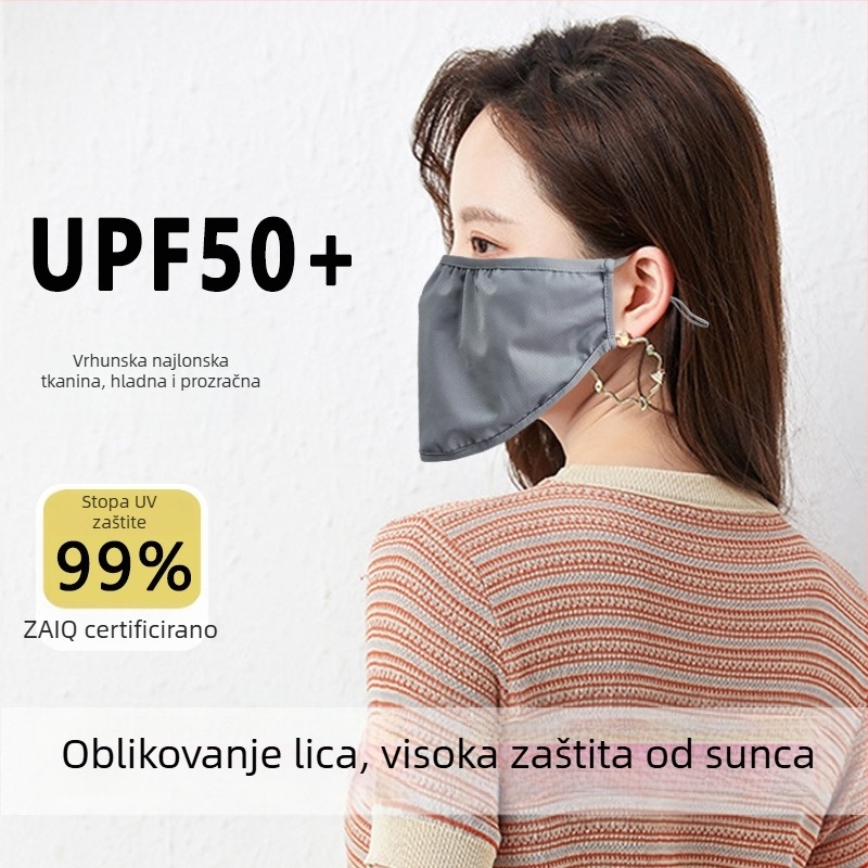 Nova ljetna UV zaštitna maska s Ice Silk Jacquardom, prozračna za vanjsku upotrebu, jednovrstna, za žene