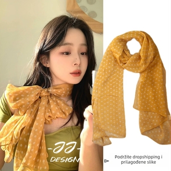 Poliester šal, lagana ravna tkanina, ljetni dodatak, podrijetlo Yiwu, sitni točkasti uzorak