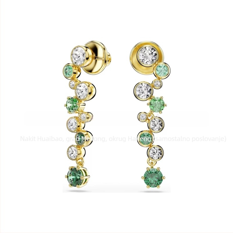 Bubble narukvica set – bakrena osnova, bambus lanac, privjesak od titan čelika, elektroplatina završna obrada, unisex, uključuje naušnice, ogrlicu i narukvicu