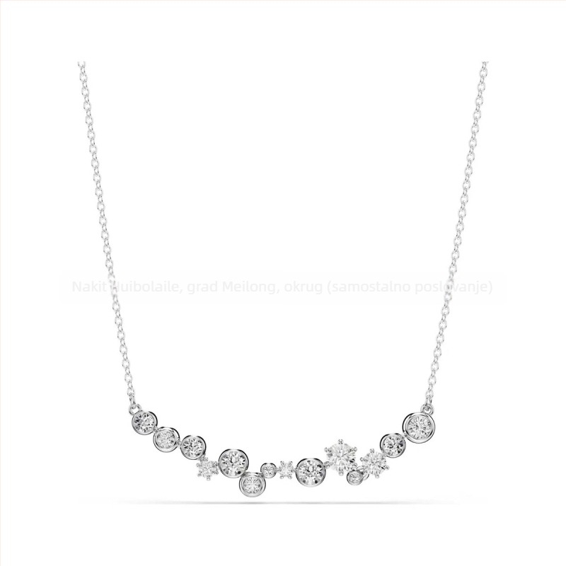 Bubble narukvica set – bakrena osnova, bambus lanac, privjesak od titan čelika, elektroplatina završna obrada, unisex, uključuje naušnice, ogrlicu i narukvicu