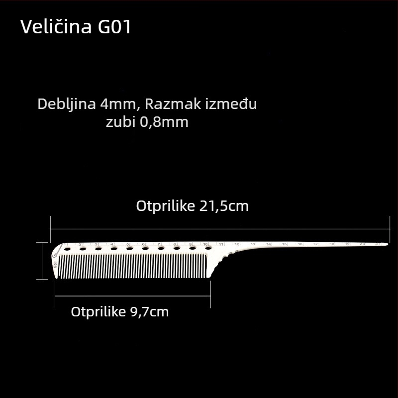 KLS profesionalni češalj za kosu – ABS materijal, šiljasti rep, za salone