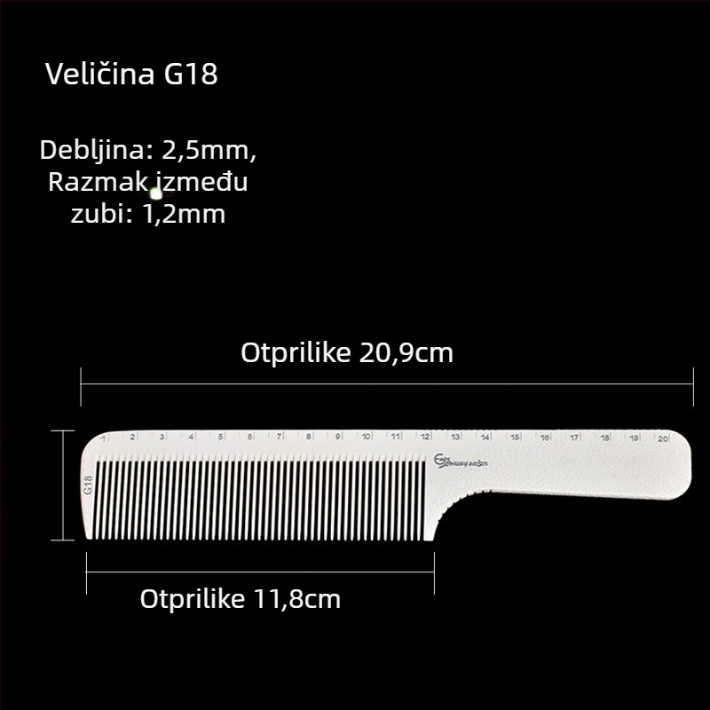 KLS profesionalni češalj za kosu – ABS materijal, šiljasti rep, za salone