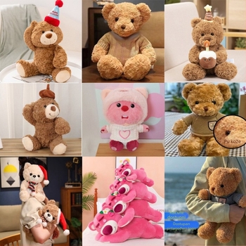 Plišani medo - lutkica, punjenje PP pamukom, plišani ljubimac za uzrast 7–14 godina