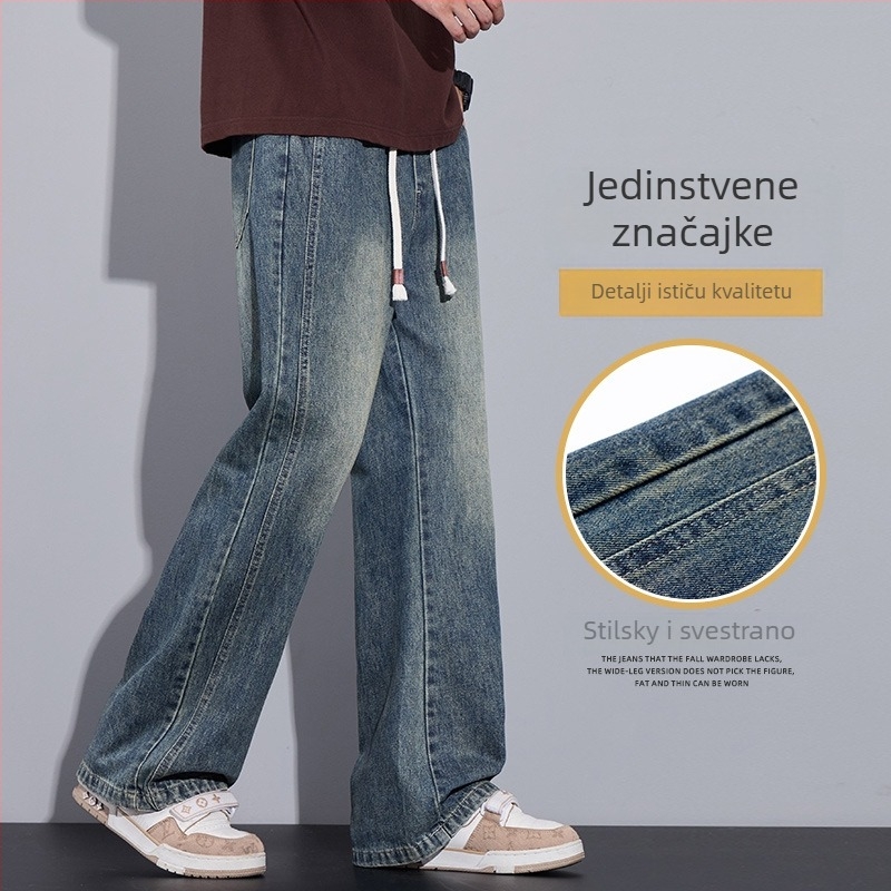 Bootcut traperice od denima, flis podstavljene, srednji pojas, zakrivljeni rub, blago prošireni ravni dio nogavice