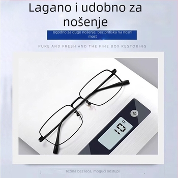 Naočale za čitanje - akrilne leće, anti-plavo svjetlo, bez okvira, okvir od titanijeve legure