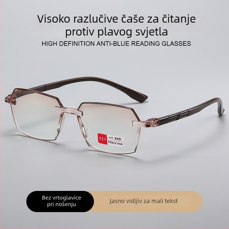 Naočale za čitanje s zaštitom od plave svjetlosti, lagane, 21 g, PC leće, kvadratne okvire