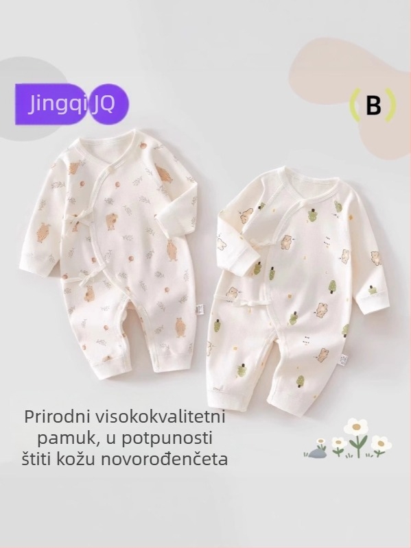 Jingqi odjeća za novorođenčad, kombinezon s leptirima za sva godišnja doba, veličina 52, 100% pamuk, proljeće i jesen, Klasa A
