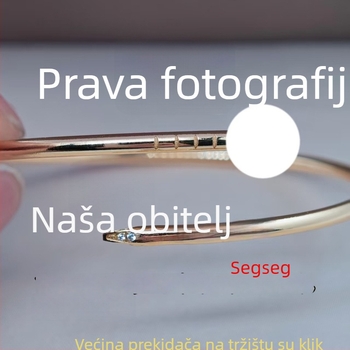 Narukvica s klinovima, V zlato, geometrijski oblik, ugravirani dijamanti visokog udjela ugljika, unisex – modni luksuz lagan, proljeće 2023 izdanje