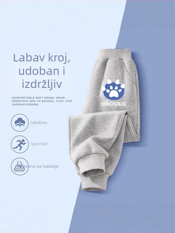 Dječje pamučne jogger hlače za proljeće i jesen, casual hlače za dječake 3–8 godina, s karikaturnim uzorkom