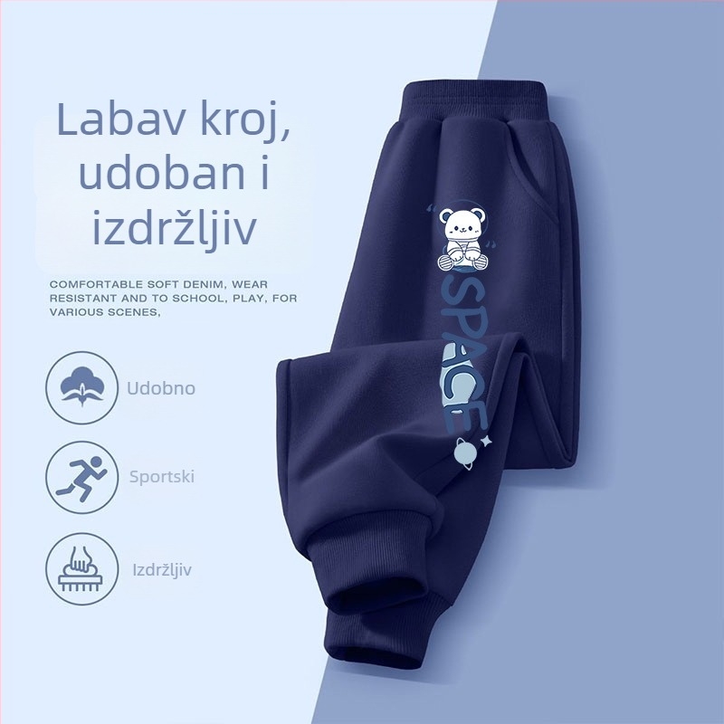 Dječje pamučne jogger hlače za proljeće i jesen, casual hlače za dječake 3–8 godina, s karikaturnim uzorkom