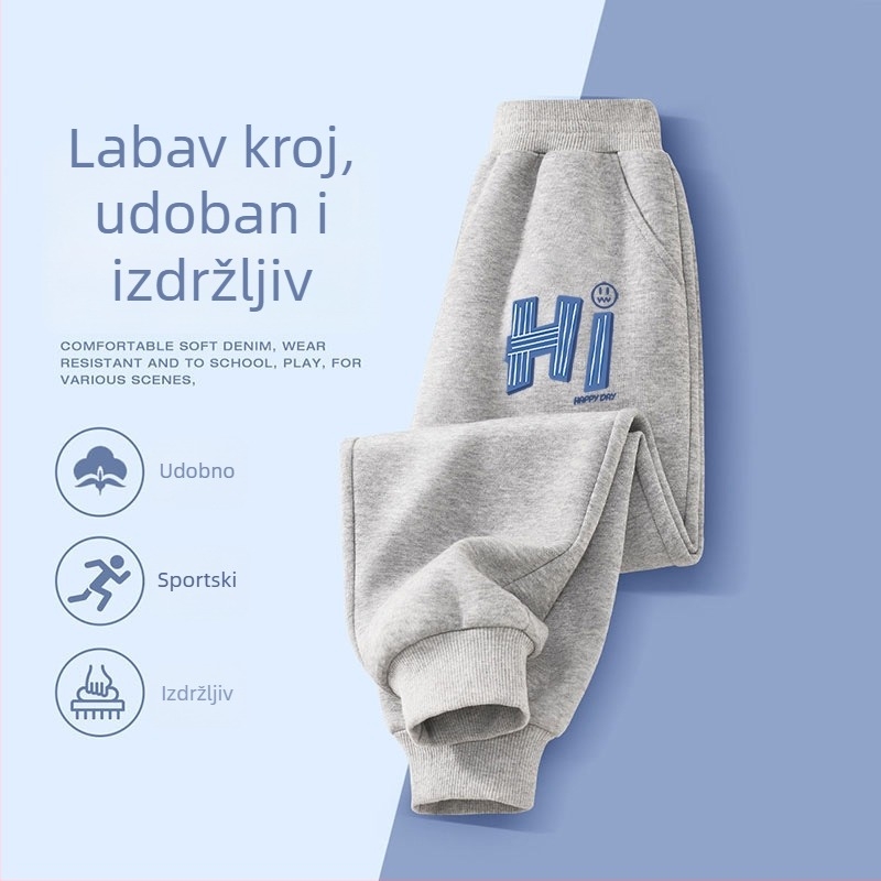 Dječje pamučne jogger hlače za proljeće i jesen, casual hlače za dječake 3–8 godina, s karikaturnim uzorkom