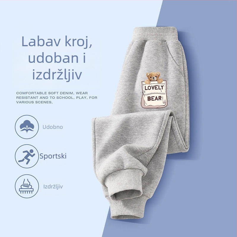 Dječje pamučne jogger hlače za proljeće i jesen, casual hlače za dječake 3–8 godina, s karikaturnim uzorkom