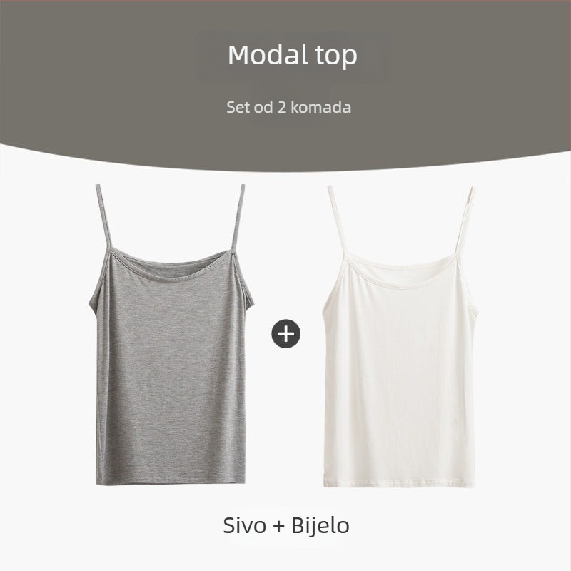 Kamisola s trakama, modalno-viskozni materijal (90–95% modal), nizak izrez, pogodno za sva godišnja doba