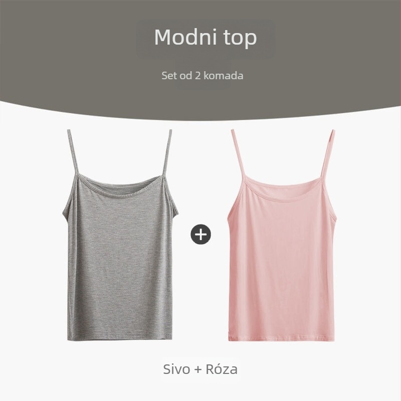 Kamisola s trakama, modalno-viskozni materijal (90–95% modal), nizak izrez, pogodno za sva godišnja doba