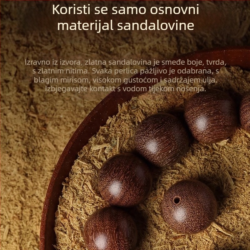 Drvena budistička narukvica s 108 perli, polirana, unisex stil, porijeklo Guangzhou