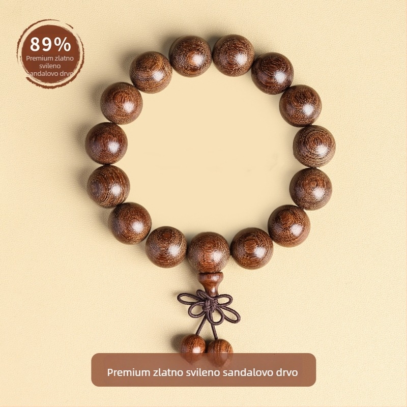 Drvena budistička narukvica s 108 perli, polirana, unisex stil, porijeklo Guangzhou