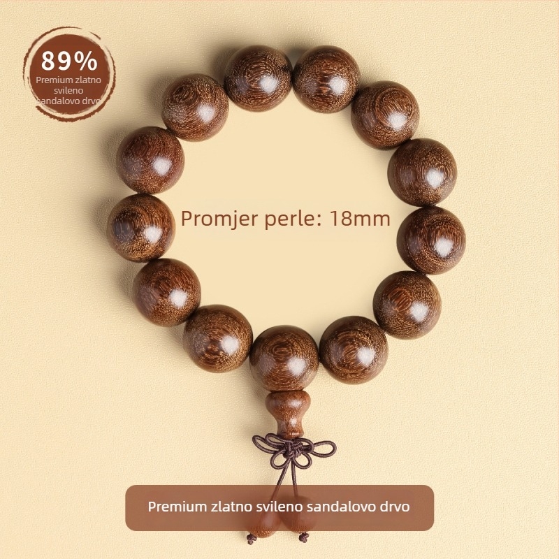 Drvena budistička narukvica s 108 perli, polirana, unisex stil, porijeklo Guangzhou