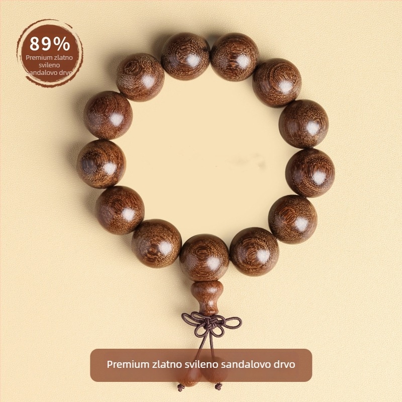 Drvena budistička narukvica s 108 perli, polirana, unisex stil, porijeklo Guangzhou