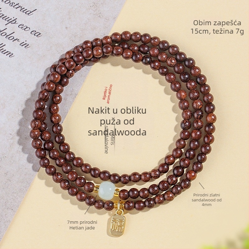 Drvena budistička narukvica s 108 perli, polirana, unisex stil, porijeklo Guangzhou