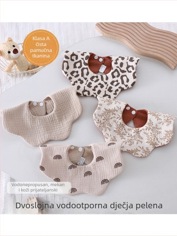 Dvostrani bebi ubrus za slinu, od čistog pamuka, apsorbira vlagu, unisex, za djecu 0–3 godine