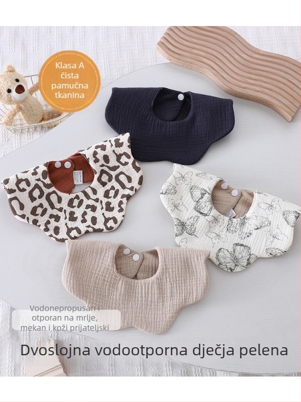 Dvostrani bebi ubrus za slinu, od čistog pamuka, apsorbira vlagu, unisex, za djecu 0–3 godine