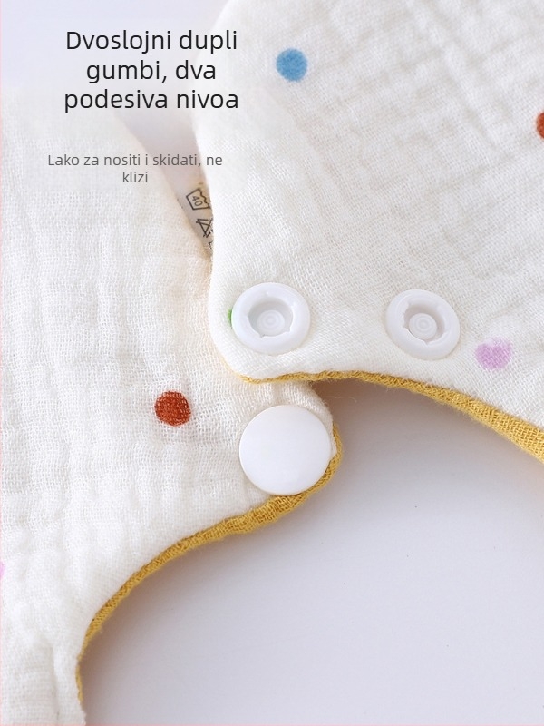 Dvostrani bebi ubrus za slinu, od čistog pamuka, apsorbira vlagu, unisex, za djecu 0–3 godine