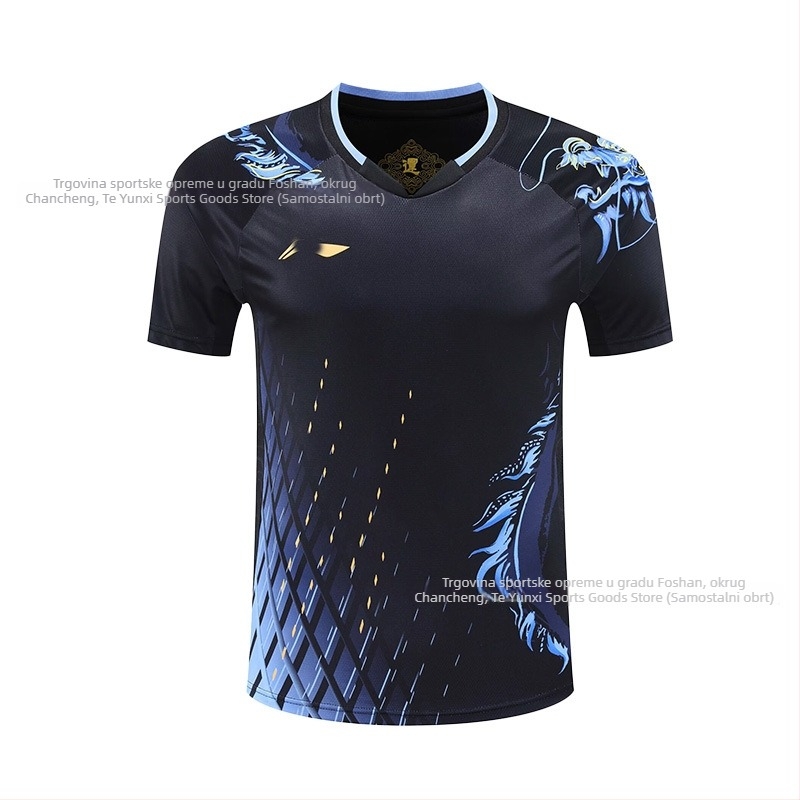 Set za stolni tenis s kratkim rukavima – Unisex, brzo sušeći poliester, 95–100% poliester, proljeće–jesen, za odrasle i djecu