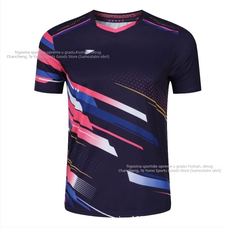 Set za stolni tenis s kratkim rukavima – Unisex, brzo sušeći poliester, 95–100% poliester, proljeće–jesen, za odrasle i djecu