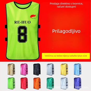 Trening vest za nogometne momčadi – unisex, poliester, print-ready jednodobni dizajn, cijele sezone, marka re-huo