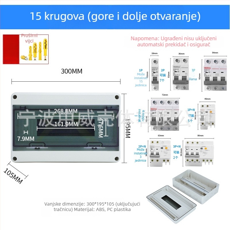 Vanjska kutija prekidača – marka Zwkt/zhongwei; RoHS; CE
