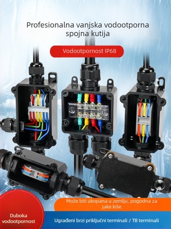 MX-0800 Vanjska vodootporna kutija za kabel s brzim terminalnim blokom, IP68, spremna za ukop, verzije 2 ulaza/2 izlaza ili 2 ulaza/4 izlaza