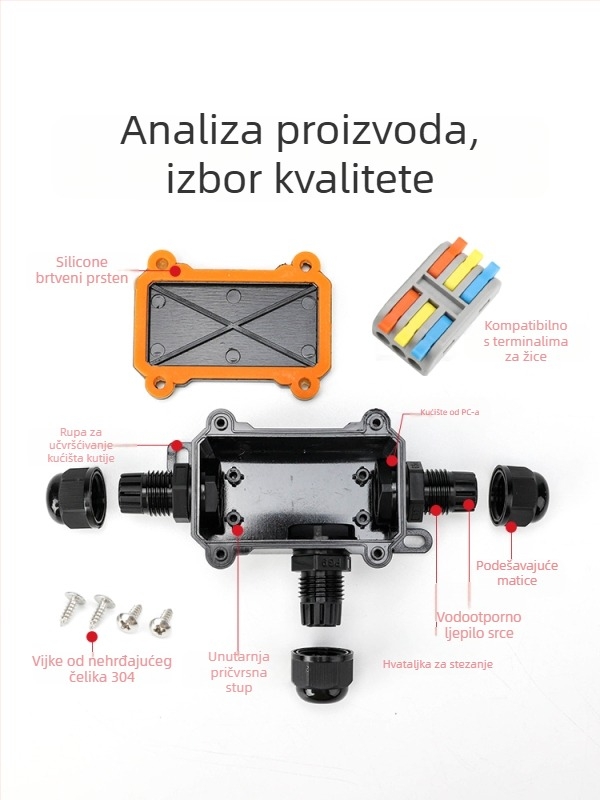 MX-0800 Vanjska vodootporna kutija za kabel s brzim terminalnim blokom, IP68, spremna za ukop, verzije 2 ulaza/2 izlaza ili 2 ulaza/4 izlaza