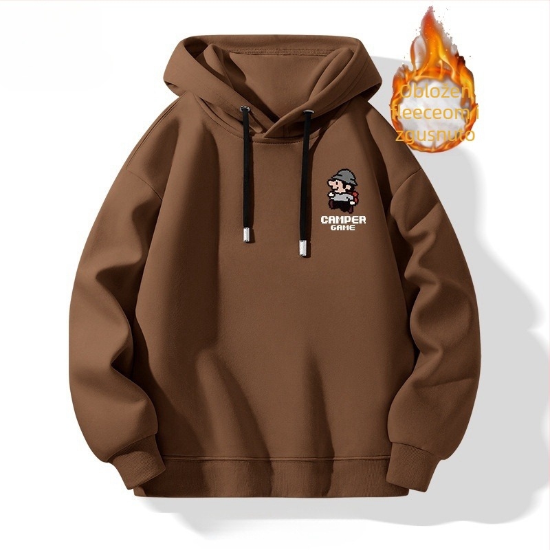 TT Muški hoodies s flisom i kapuljačom, 65% pamuk, širok kroj, dugi rukavi, otisak