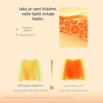 Termalni bazni sloj od kašmira i svile, ženski set, dugi rukavi, duge hlače, ekstra debeli