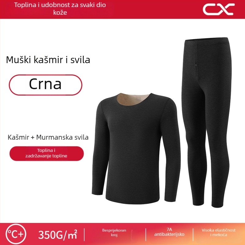 Termalni bazni sloj od kašmira i svile, ženski set, dugi rukavi, duge hlače, ekstra debeli