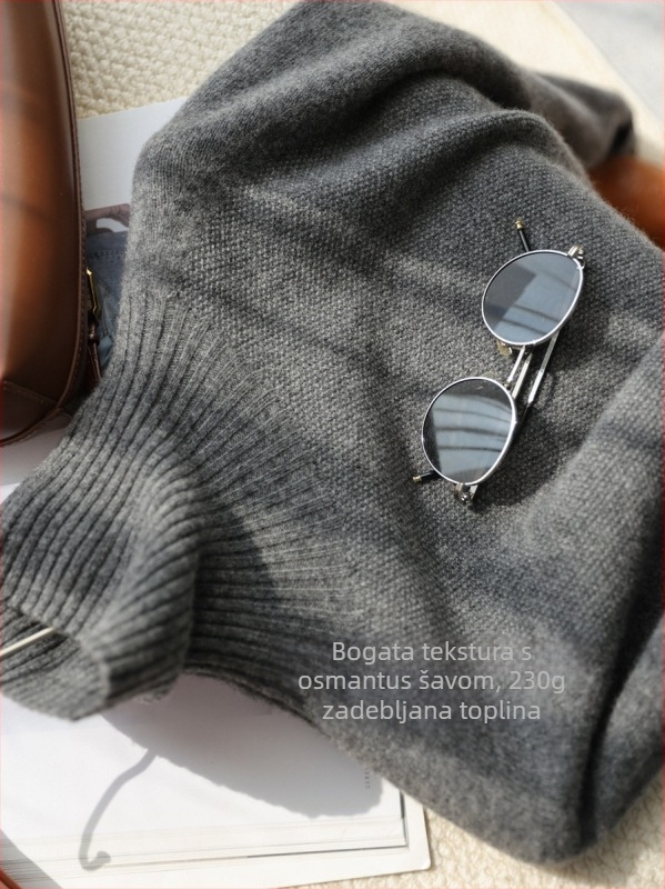 Snowland mekani zlatni yak vuneni džemper s visokim ovratnikom, bezšavne Osmanthus šav, debeli zimski pulover G111115