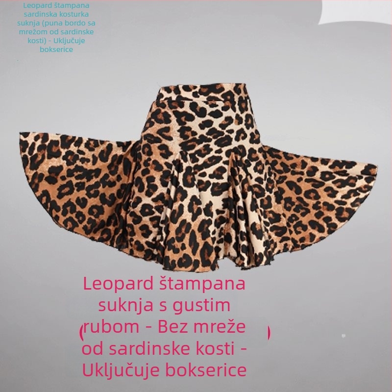 Latino plesni trening set (top s polu rukav i suknja s velikim swingom) – proljeće 2025, PVC tkanina, do 30% sadržaja, kineski stil, književno retro dizajn